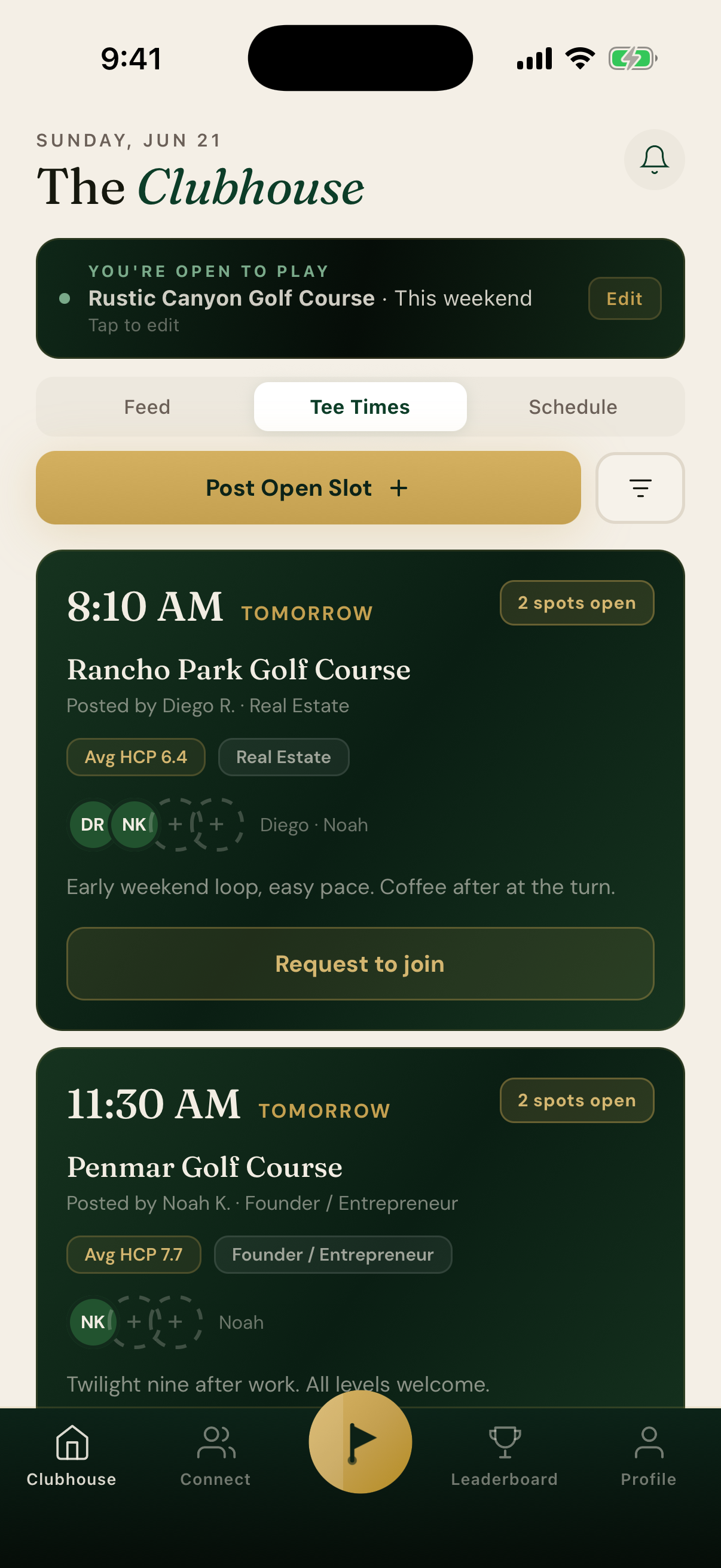 Fore: open tee times in Los Angeles you can request to join